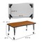Flash Furniture Oval 47.5 W, 76 L, 25 H, Chrome, Laminate, Particleboard, Plastic, Steel, Wood Grain XU-GRP-12CH-A3048CON-48-OAK-T-P-CAS-GG - alternate 5